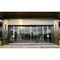 不銹鋼玫瑰金自動感應門安裝_鄭州自動門廠家